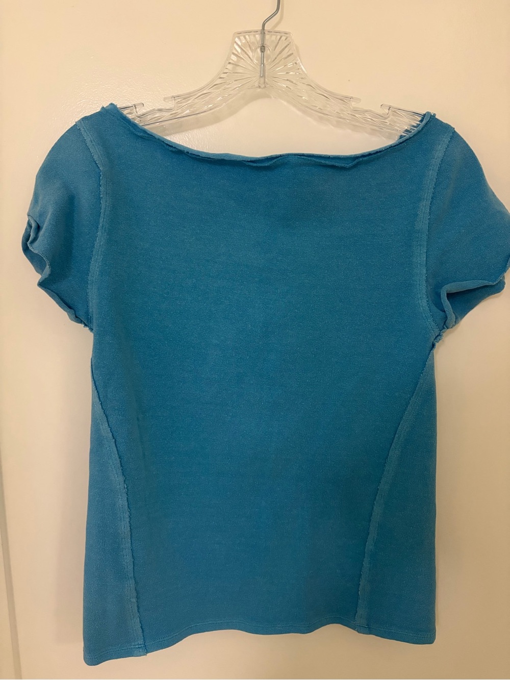 We The Free Short Sleeve Scoop Neck Top in Teal Blue